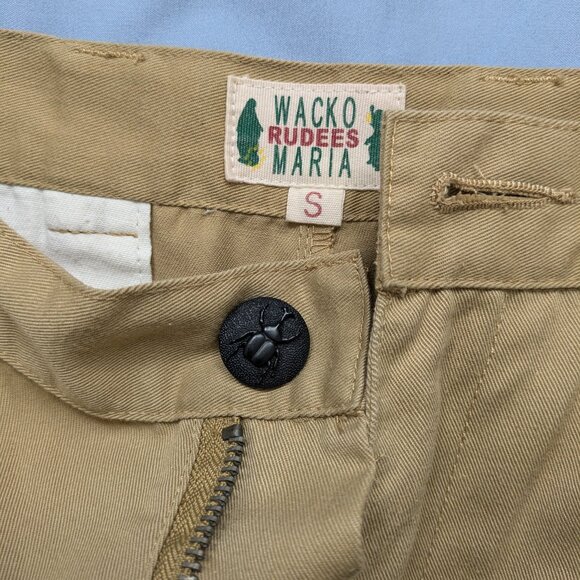 Wacko Maria Guilty Parties Embroidered Khaki/Tan Trousers Pants - cool details - Picture 4 of 6